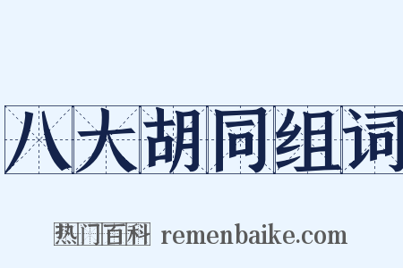 八大胡同组词是什么意思的图片
